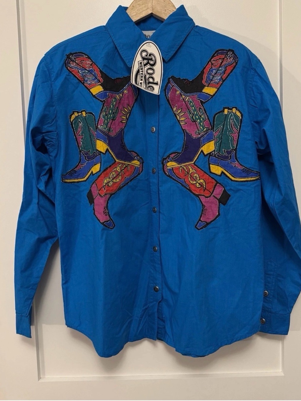 VTG Rodeo Western Wear Applique Button Shirt CowboyCore Women’s 90s NWT Y2K S